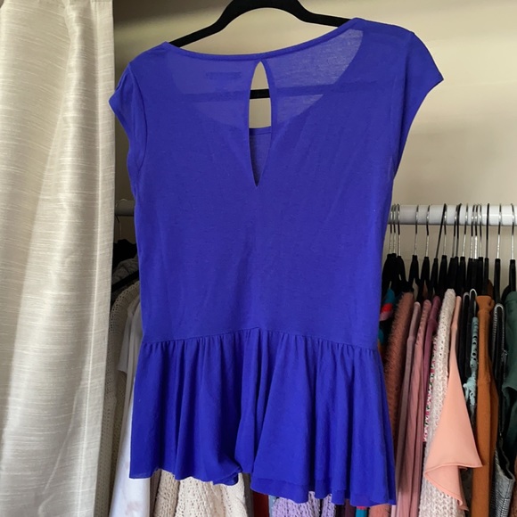 Blue peplum top - Picture 2 of 3